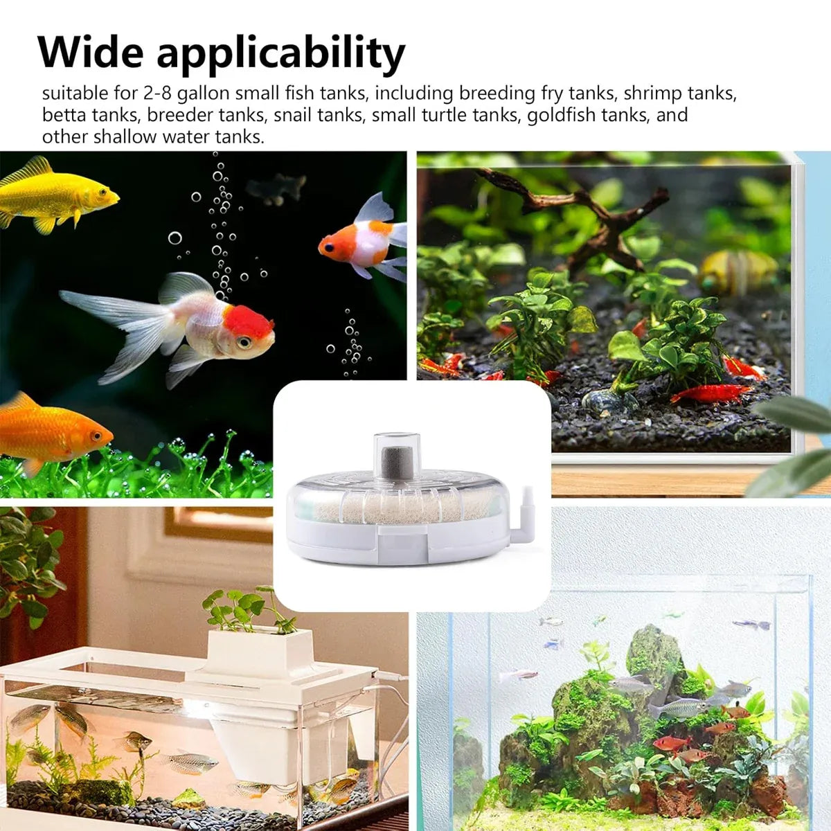 Premium Aquarium Mini Small Tank Filter with Aeration - 10cm