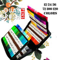 Watercolor Brush Pen Set - 12/24/36/48/72/120 Colours, Dual Tip, Non-Toxic - SuperSaverAU - view 1