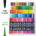 Watercolor Brush Pen Set - 12/24/36/48/72/120 Colours, Dual Tip, Non-Toxic - SuperSaverAU - view 3