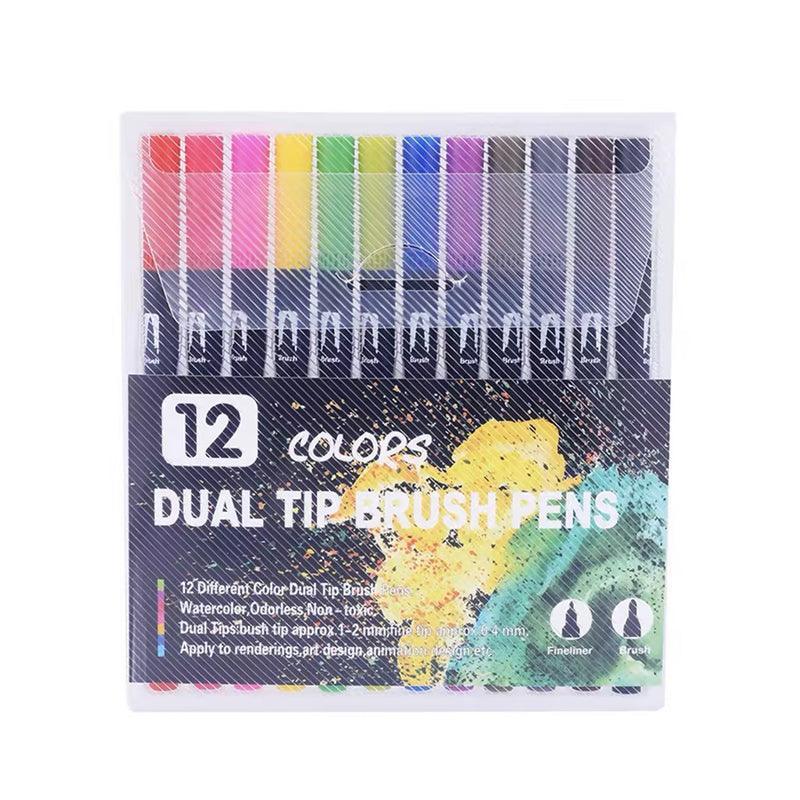 Watercolor Brush Pen Set - 12/24/36/48/72/120 Colours, Dual Tip, Non-Toxic - SuperSaverAU - view 8