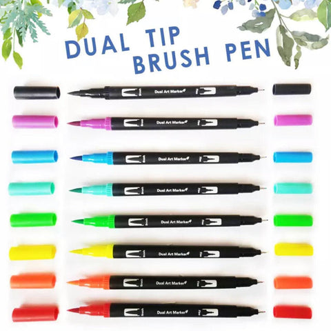 Watercolor Brush Pen Set - 12/24/36/48/72/120 Colours, Dual Tip Markers - SuperSaverAU - view 2