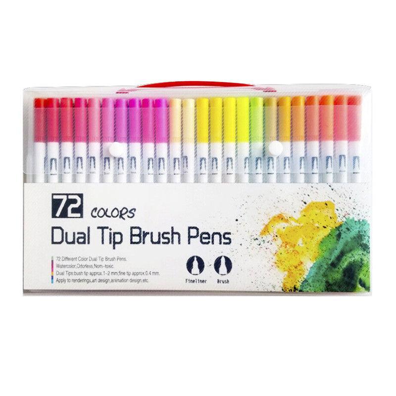 Watercolor Brush Pen Set - 12/24/36/48/72/120 Colours, Dual Tip Markers