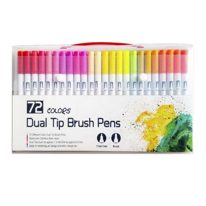 Watercolor Brush Pen Set - 12/24/36/48/72/120 Colours, Dual Tip Markers
