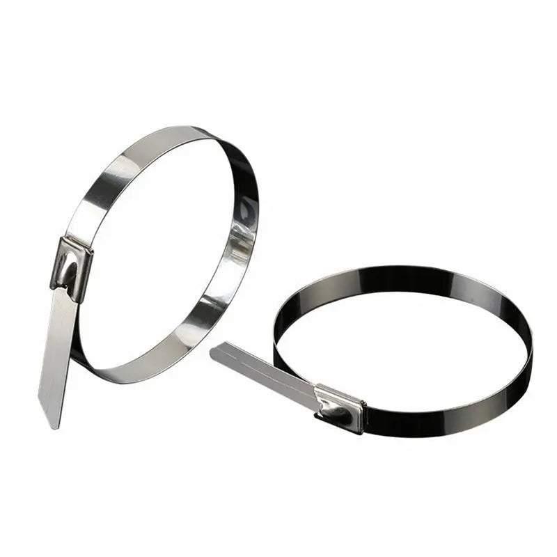 100pcs Stainless Steel Cable Ties - Marine Grade SS304 Zip Strap 100-800mm - SuperSaverAU - view 2