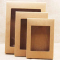 Premium 50 Pack Kraft Paper Gift Boxes with PVC Window Large