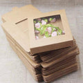 Premium 50 Pack Kraft Paper Gift Boxes with PVC Window Extra Large