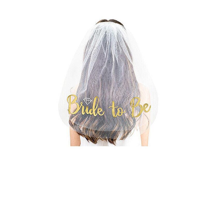 Premium Bride to Be Hen Party Accessories Set Veil Sash and Tiara Package 4