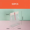 50pcs Transparent Snack Bags Biscuit Candy Bags Resealable Food Packaging - Orange - SuperSaverAU - view 1