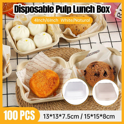 100PCS Eco-Friendly Bento Box for Desserts and Takeout - 4 inches