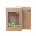 Premium 10 Pack Kraft Paper Boxes with Window 20x15x5cm Catering Trays