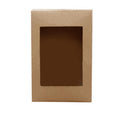 Premium 10 Pack Kraft Paper Boxes with Window 20x15x5cm Catering Trays