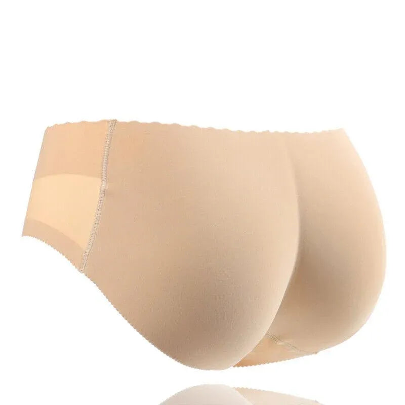 Premium Beige Women's Seamless Padded Butt Lifter Briefs L