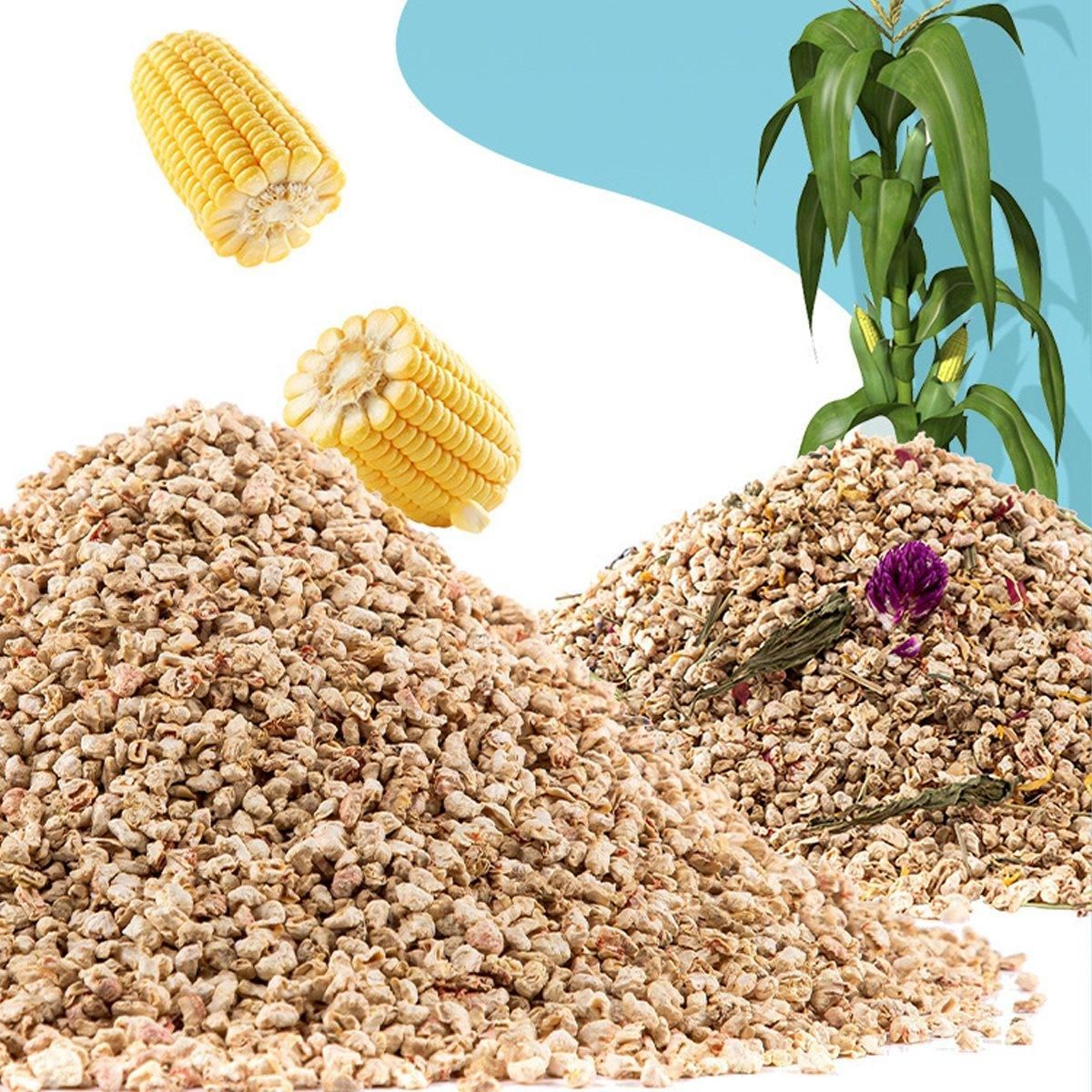 Premium Corncob Small Pet Bedding with Flowers & Plants - 1000g
