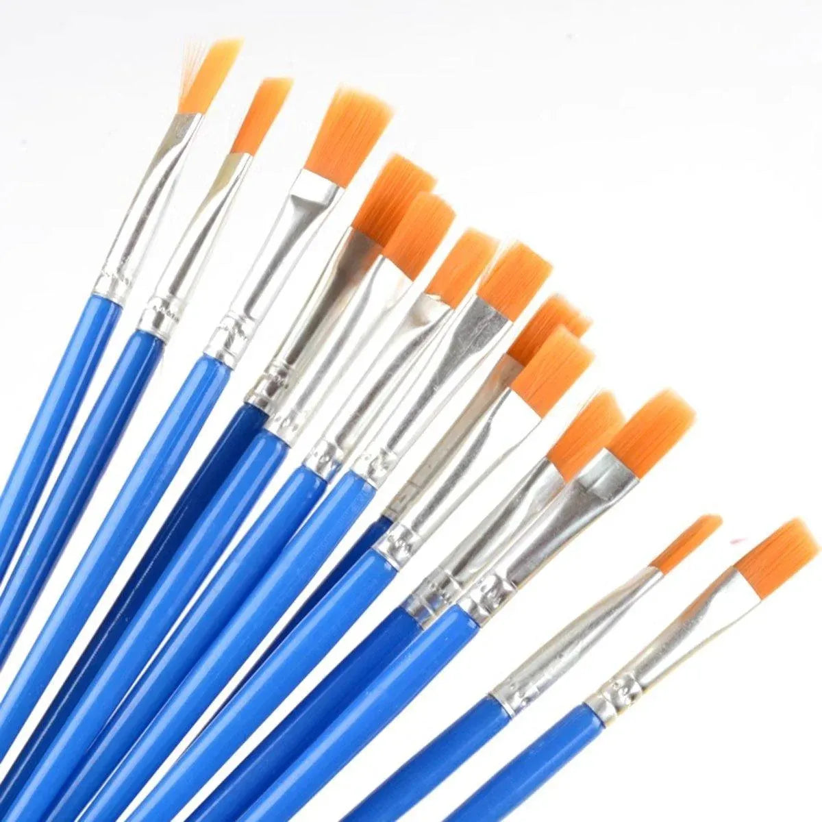 Premium Plastic Flat Tip Paint Brushes – Mixed 100 Pack