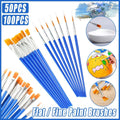 Premium Plastic Flat Tip Paint Brushes – Mixed 100 Pack
