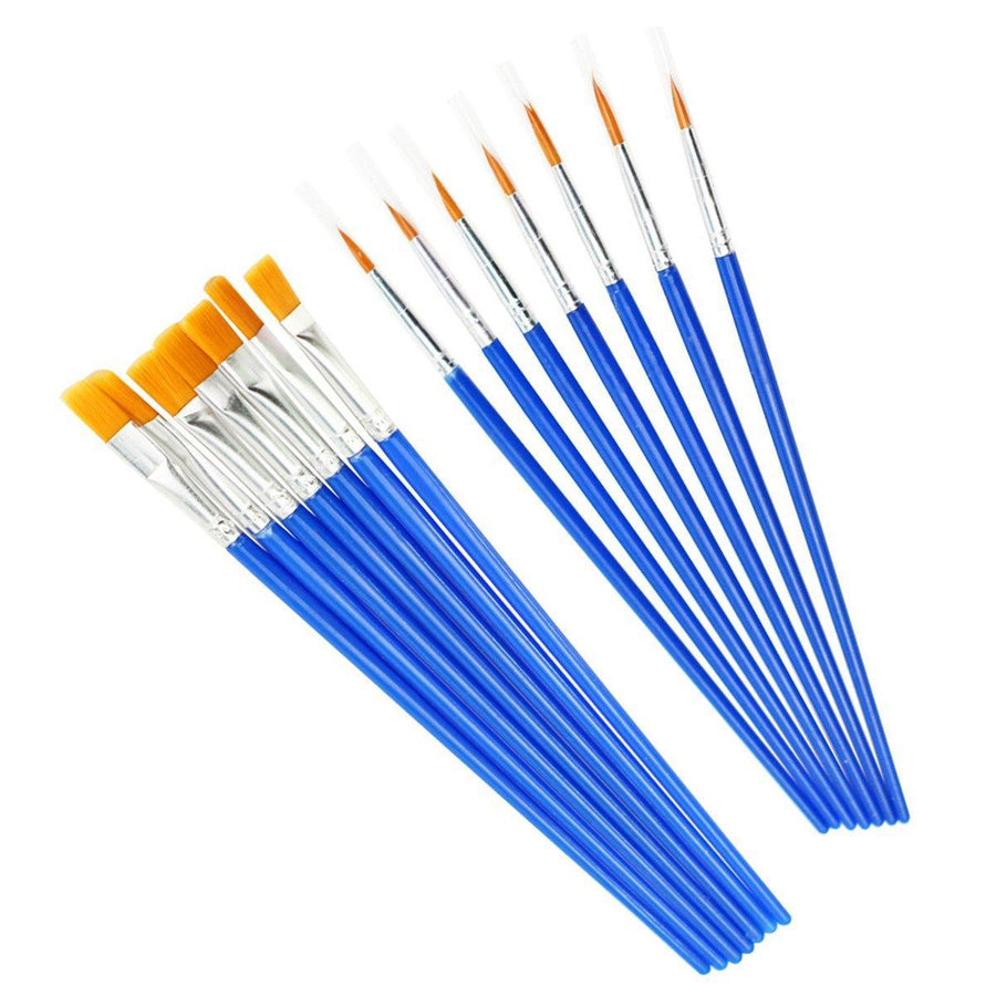 Premium Plastic Flat Tip Paint Brushes – Mixed 100 Pack