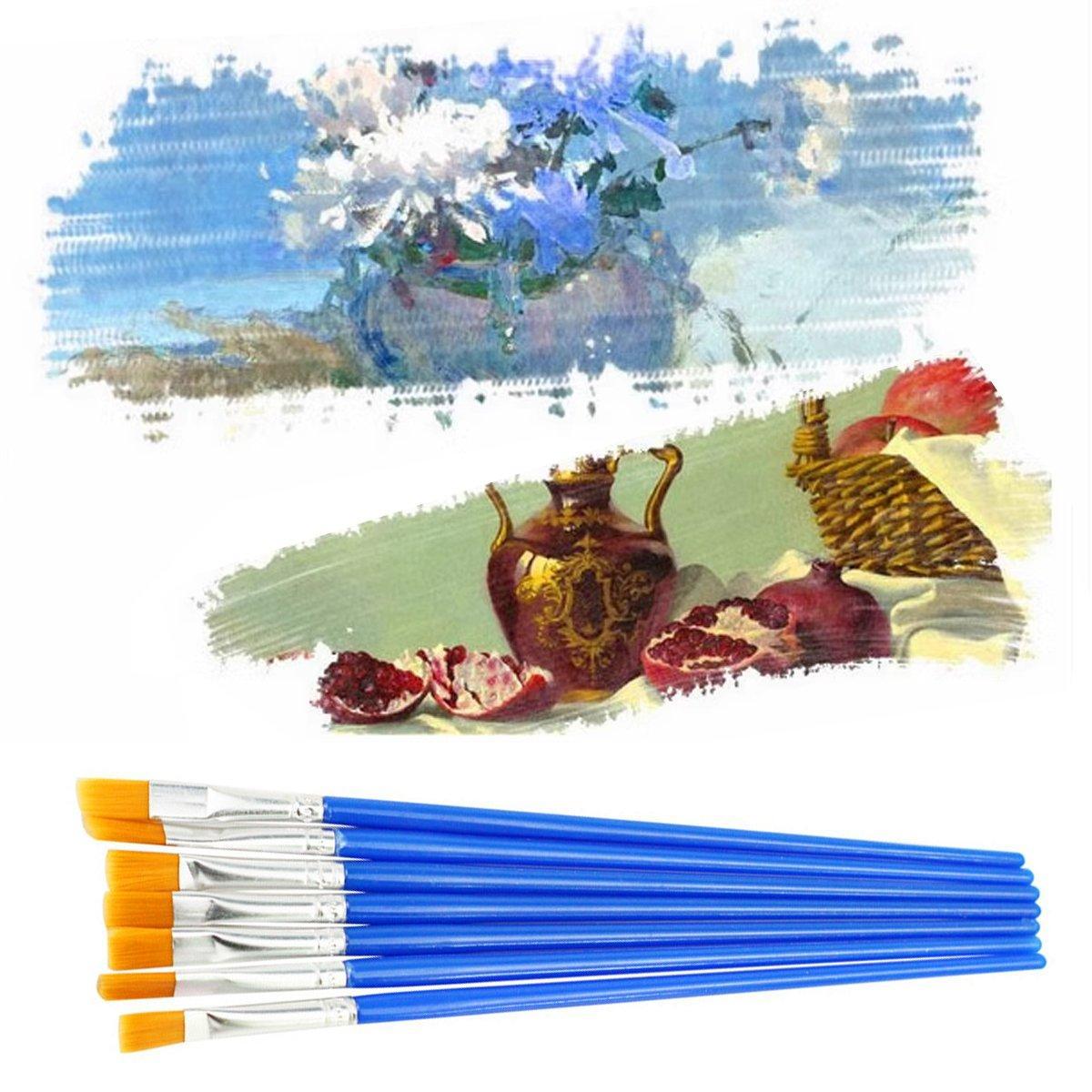 Premium Plastic Flat Tip Paint Brushes – Mixed 100 Pack