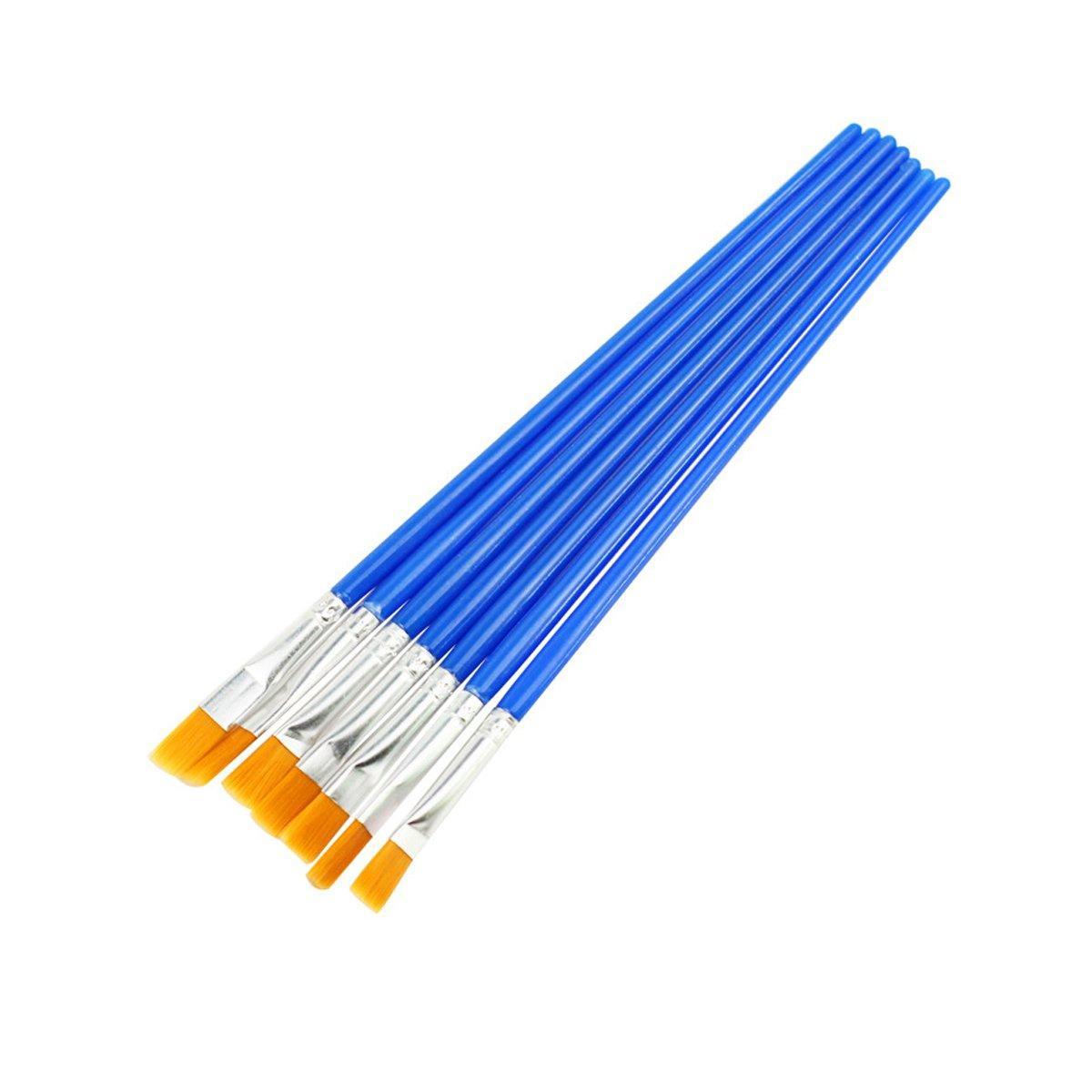 Premium Plastic Flat Tip Paint Brushes – Mixed 100 Pack