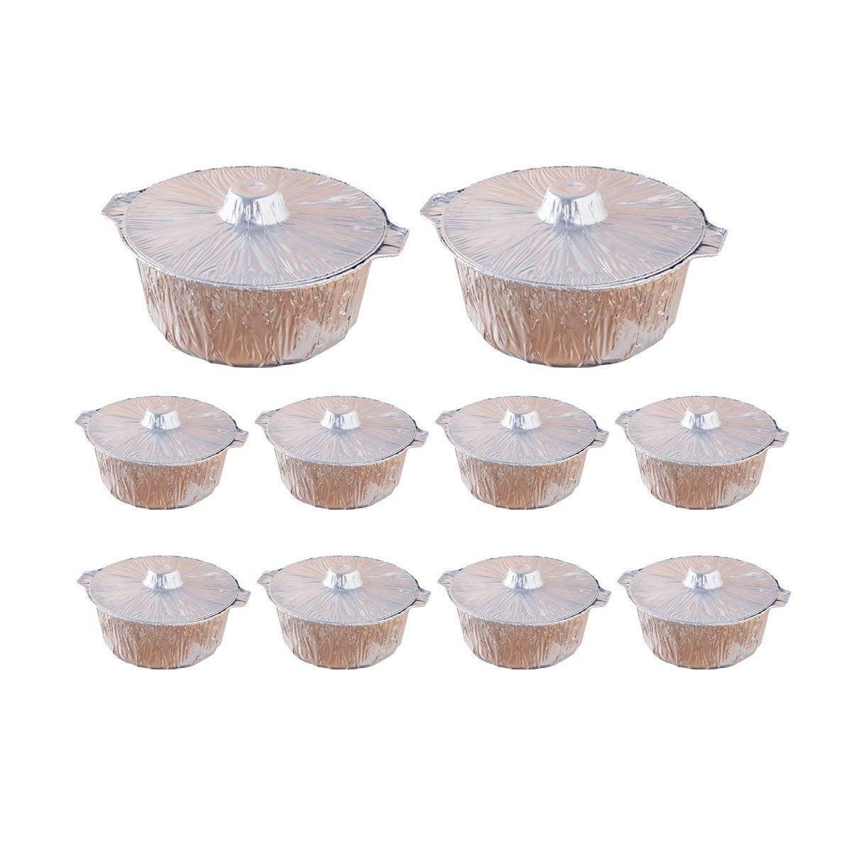 10PCS Heavy-Duty Aluminum Foil Pots - Perfect for Hotpot and Camping - 4000ml