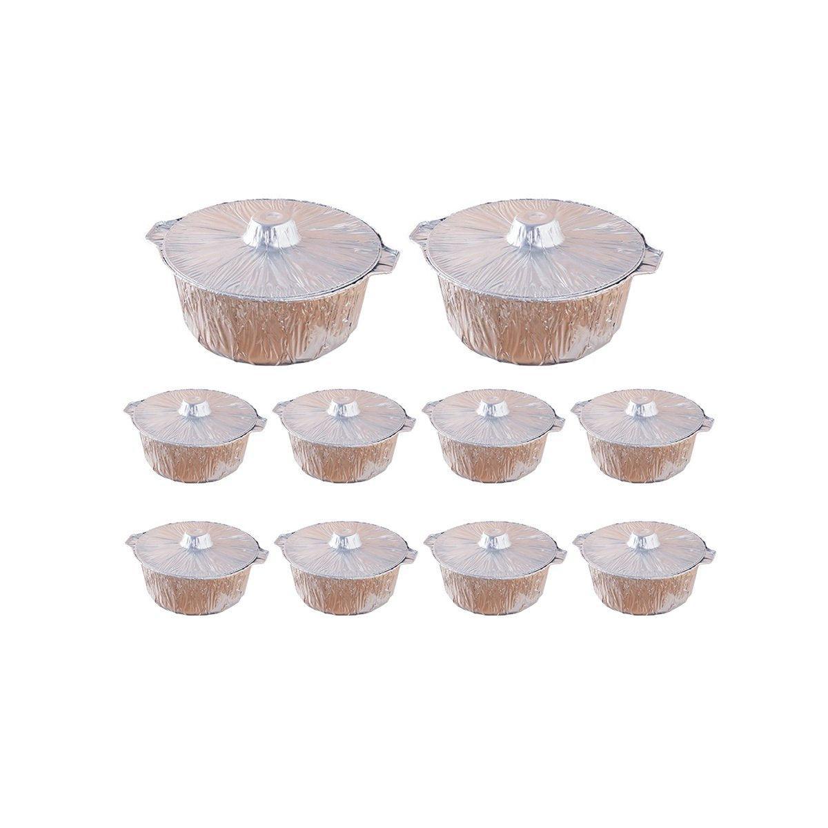 10PCS Heavy-Duty Aluminum Foil Pots - Perfect for Hotpot and Camping - 4000ml