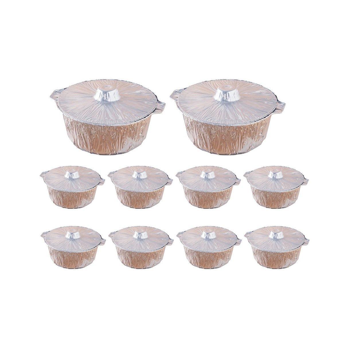 10PCS Heavy-Duty Aluminum Foil Pots - Perfect for Hotpot and Camping - 4000ml