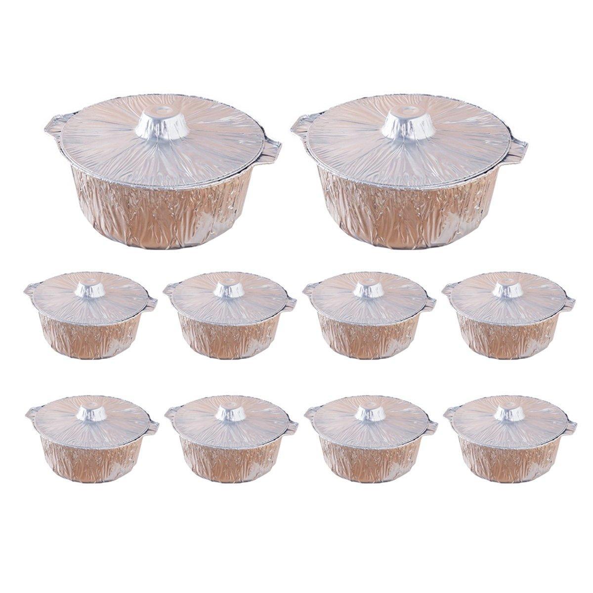 10PCS Heavy-Duty Aluminum Foil Pots - Perfect for Hotpot and Camping - 4000ml - SuperSaverAU - view 9