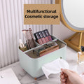 Premium Multi-Function Tissue Box Dispenser – White with Storage
