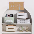 Premium Multi-Function Tissue Box Dispenser – White with Storage