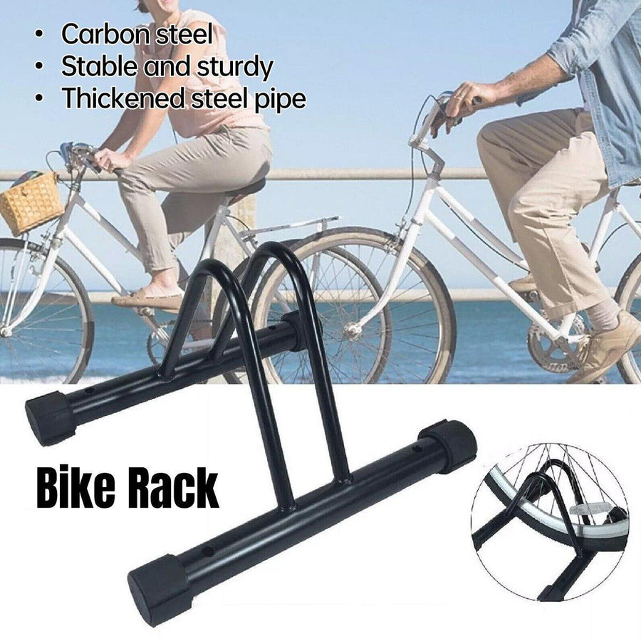 Premium Portable Floor Bike Rack with High Carbon Steel Frame - Black