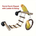 Wooden Parrot Climbing Ladder & Swing Set 14.96x7.87 inches - Nut Washer Fixed - SuperSaverAU - view 5