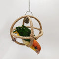 Parrot Toy with Ball Ring & Hemp Rope, 17cm - Interactive Chew & Swing Activity
