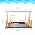 Parrots Wooden Stand Bird Play Activity Center Playground Swing 41x23x38cm - SuperSaverAU - view 2