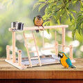 Parrots Wooden Stand Bird Play Activity Center Playground Swing 41x23x38cm - SuperSaverAU - view 3