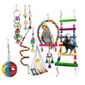 10pcs Parrot Toy Set - Swing, Ladder, Chew & Bell Toys for Cockatiels, Budgies - SuperSaverAU - view 2
