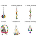 10pcs Parrot Toy Set - Swing, Ladder, Chew & Bell Toys for Cockatiels, Budgies - SuperSaverAU - view 5