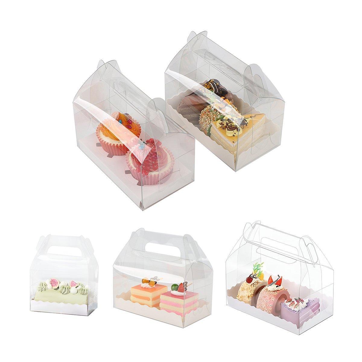 25pcs Transparent Portable Baking Boxes for Lasagna, Mousse Cake, Muffins