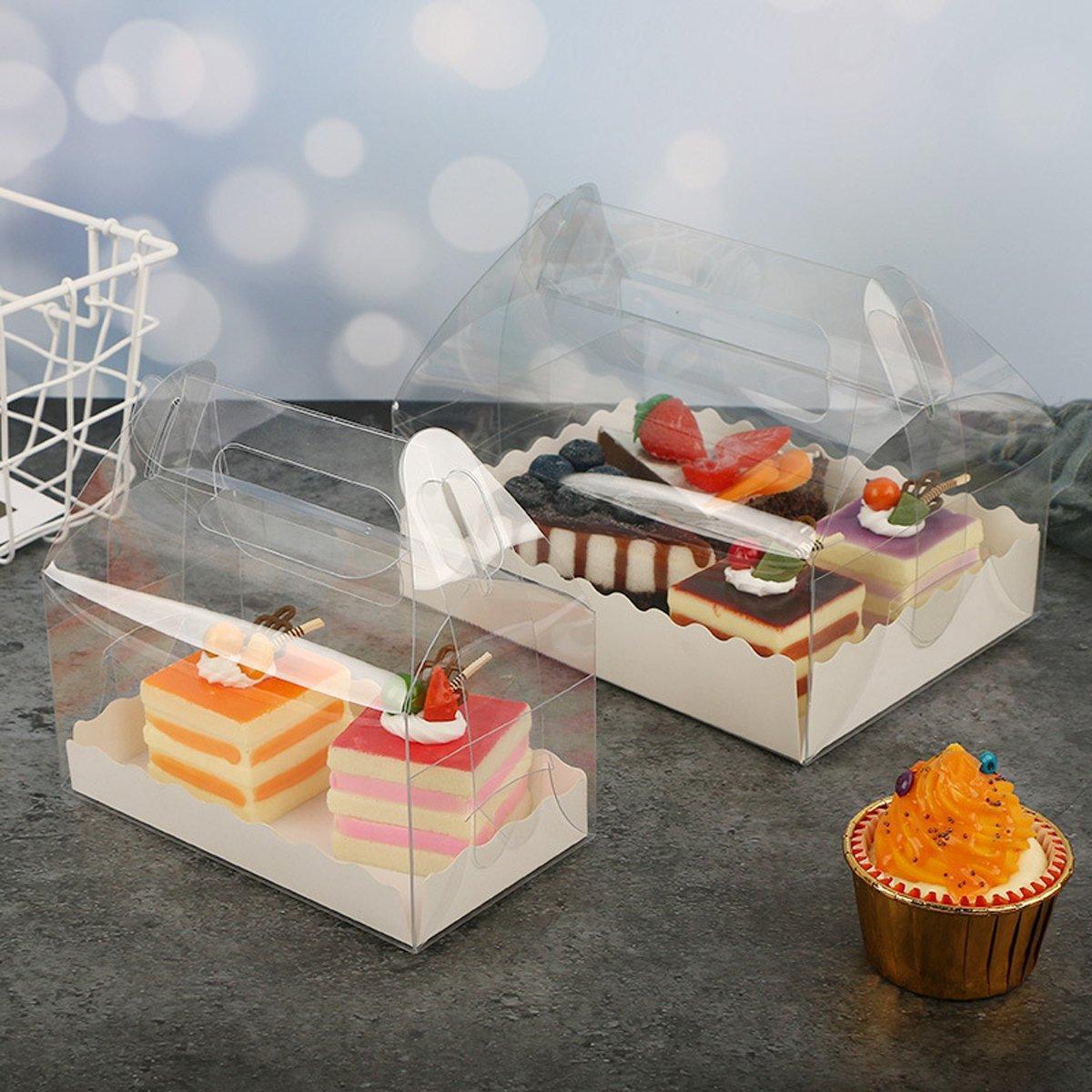 25pcs Transparent Portable Baking Boxes for Lasagna, Mousse Cake, Muffins