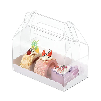 25pcs Transparent Portable Baking Boxes for Lasagna, Mousse Cake, Muffins