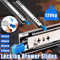 1 Pair Locking Drawer Slides Heavy Duty 120kg Runners Trailer 16 18 20 22 Inch - 16inch/400mm - SuperSaverAU - view 1