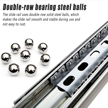 1 Pair Locking Drawer Slides Heavy Duty 120kg Runners Trailer 16 18 20 22 Inch - 16inch/400mm