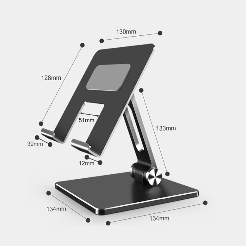 Foldable Aluminum Alloy Tablet Phone Holder - Grey