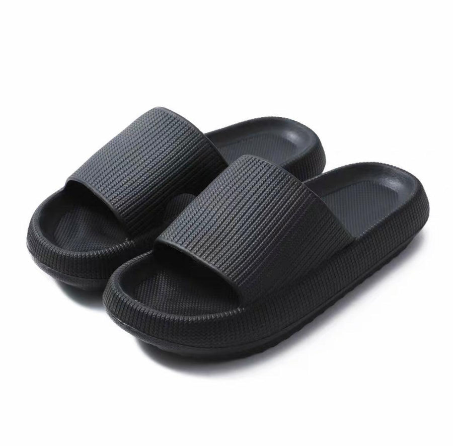 Premium Black Ultra Soft EVA Pillow Slides Anti Slip 36-37