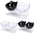 Premium Black & Clear Double Elevated Cat & Dog Bowl with 15° Tilt