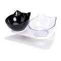Premium Black & Clear Double Elevated Cat & Dog Bowl with 15° Tilt