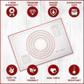 Premium Non-Stick Silicone Baking Mat – Red 80 x 60cm with Measurement Scale