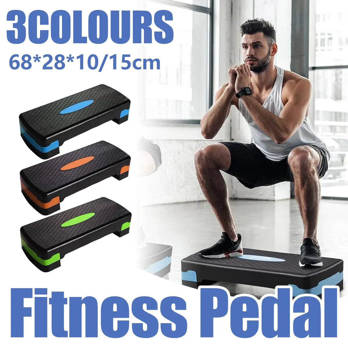 Premium Adjustable Aerobic Step Platform with Non-Slip Diamond Surface - Green