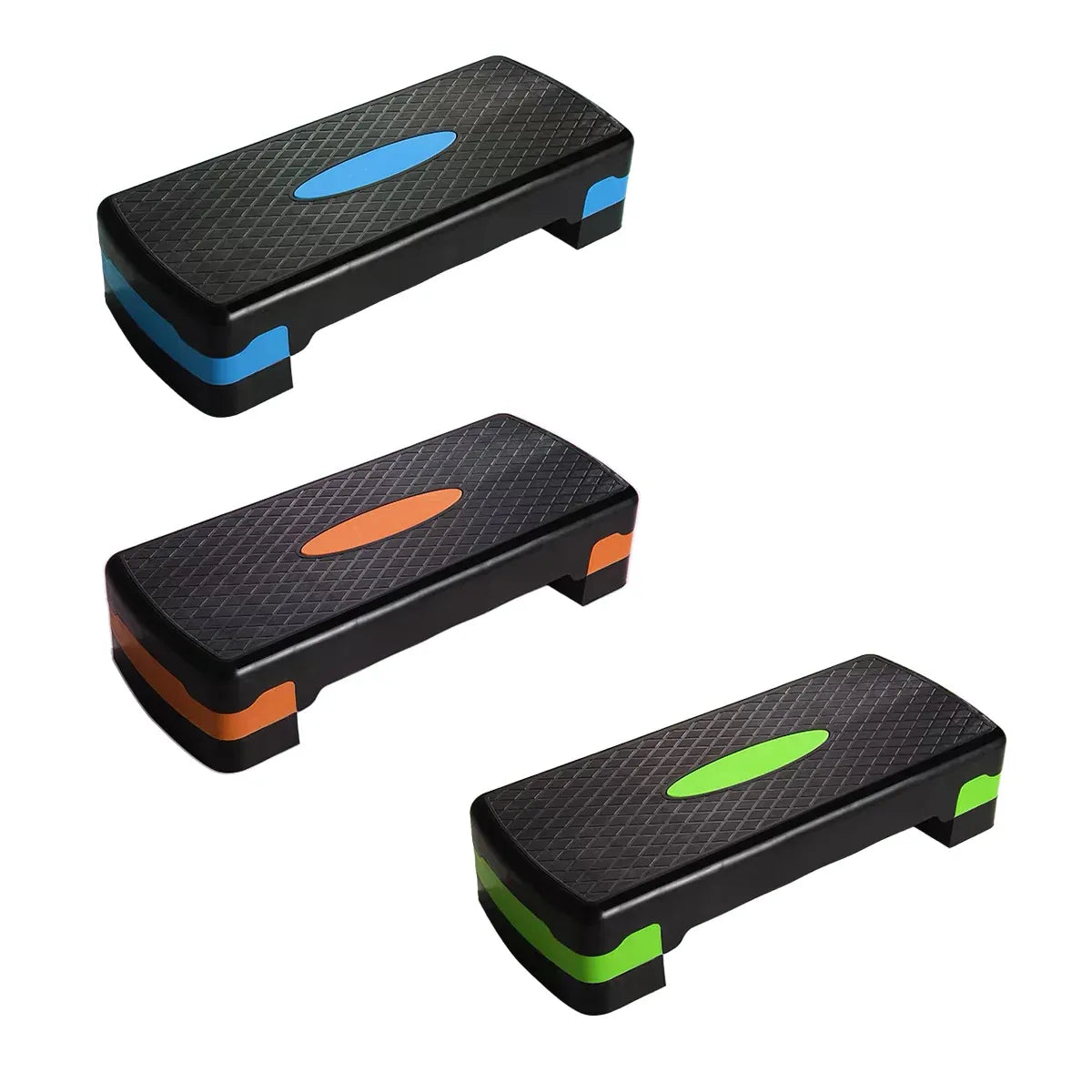 Premium Adjustable Aerobic Step Platform with Non-Slip Diamond Surface - Green