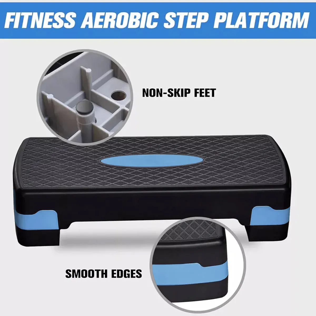 Premium Adjustable Aerobic Step Platform with Non-Slip Diamond Surface - Green