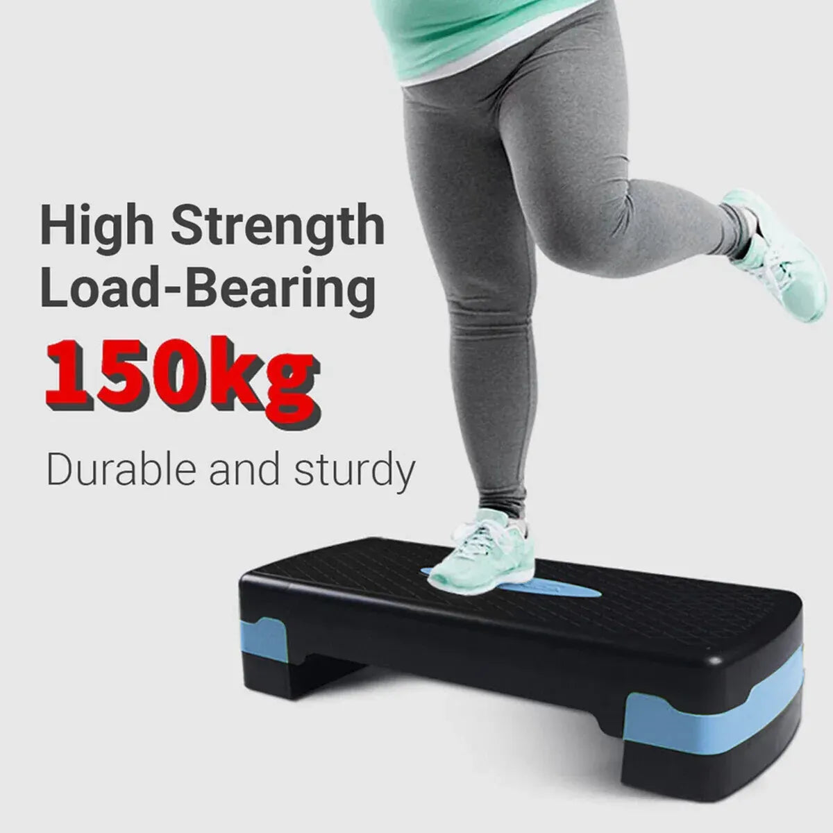 Premium Adjustable Aerobic Step Platform with Non-Slip Diamond Surface - Green