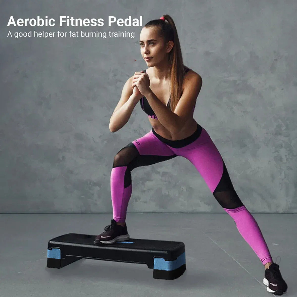 Premium Adjustable Aerobic Step Platform with Non-Slip Diamond Surface - Green